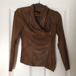 NWT Zara Brown suede-effect jacket